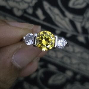 Fragrant Jewels Yellow and Silver Three-Stone Ring